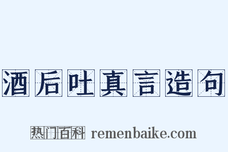 酒后吐真言造句是什么意思的图片